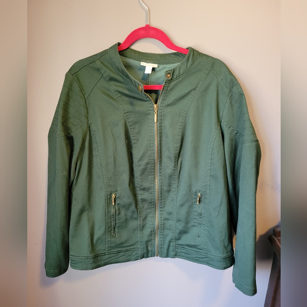 Westport hunter green Utility jacket size XL long sleeve full zip